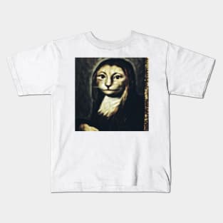 Monalisa Cat Design Kids T-Shirt